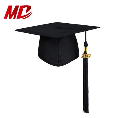 China Graduation Hat for Adult Custom Wholesale Adult Matte Black Graduation College Caps and Tassel for sale