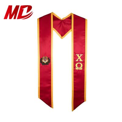 China School Satin Graduation Standard Length Angled Stoles for sale