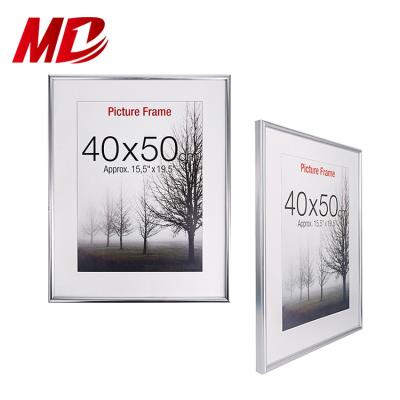 China Home Decoration Picture Photo Frame 50*40cm Size Customized PVC Picture Frame Poster Frame Wholesale Silver Plexiglass for sale