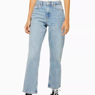 China High Quality Viable Mom Jeans Denim Pants Ladies Straight Jeans for sale