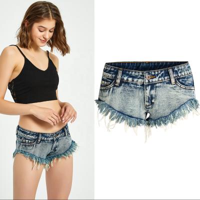 China Women 100% Cotton Shorts Jeans Summer Sustainable Denim Shorts Vintage Stretch Low Rise Waist Short Pants for sale