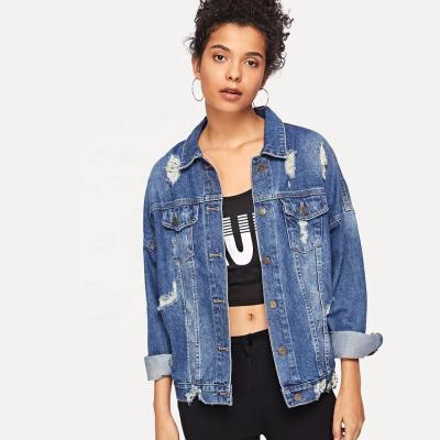 China Viable Ladies Casual Denim Jacket Women - Casual Ripped Ladies Denim Jacket Women Product, Denim Coat Women for sale