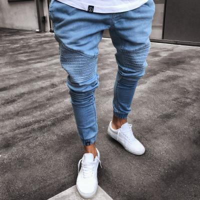 China New Fashion Distressed Men's Fashion Distressed Slim Elastic Waist Thin Elastic Waist Denim Skinny Jeans Stretch New for sale