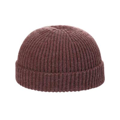 China Wholesale Custom Popular Pure Warm Knitted Hat COMMON LOGO Design Winter Thick Color Men's Cashmere Hat for sale