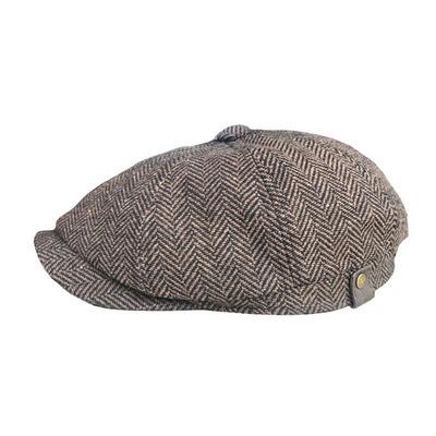 China breathable & David Beckham Octagonal Hat Men And Women Waterproof Beret Striped Hats Autumn And Winter Newsboy Hat Beret for sale