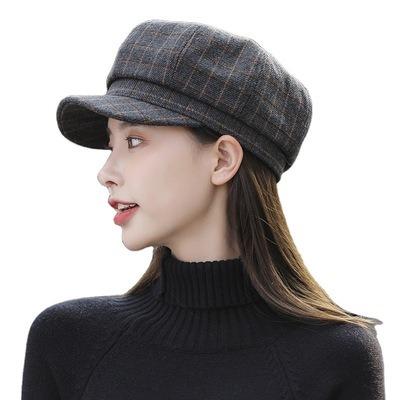 China Autumn Winter Womens Hats Fashion Waterproof Octagonal Women's British Berets Fashion Simple Hats Wholesale for sale