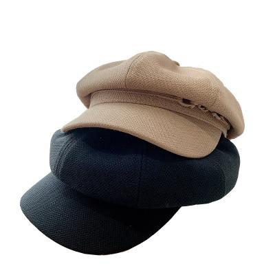 China breathable & Autumn New Net Celebrity Wild Japanese Newsboy Casual Octagonal Newsboy Hat Fashion Metal Buckle Waterproof Female Hat for sale