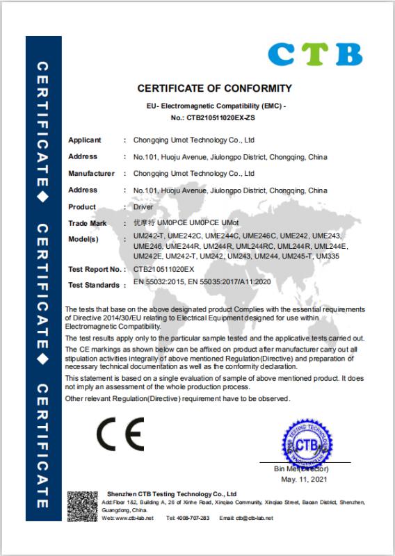 CE - Chongqing Umot Technology Co., Ltd.