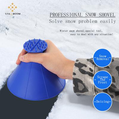 China Portable Defroster Car Window Snow Removal Funnel Window Glass Ice Scraper Durable HDMP Style 2022 New for sale