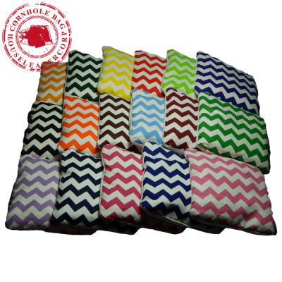 China Waterproof Official Custom Design Chevron Printed Cornhole Bean Bags for sale