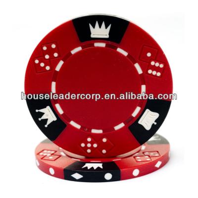 China 14g Clay Tri Color Crown Die Cut Poker Chips / Crown Poker Chip for sale