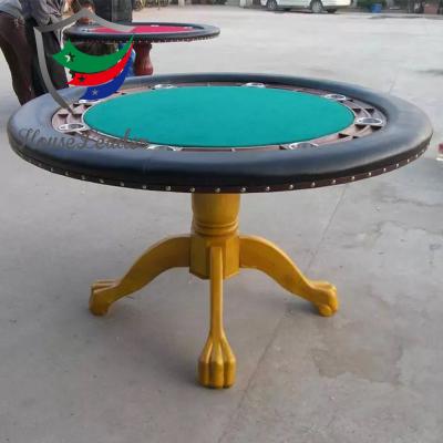 China Casino Gambling 52 Inch Round Solid Wood Poker Table for sale