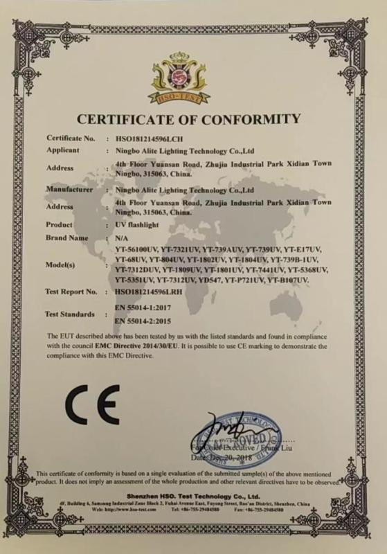 CE - Ningbo Alite Lighting Technology Co., Ltd.