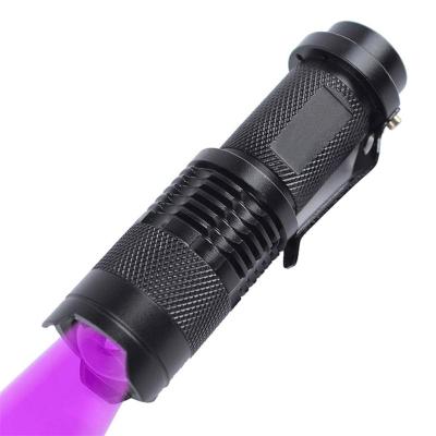 China Pocket Zoomable 3W Led Flashlight UV 365nm Ultra Violet Blacklight For Money Detector for sale