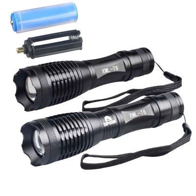 China Flashlight Army Hand Torch Metal Bottom Torch Led Rechargeable 18650 Battery Military Flashlight Patrol Polices for sale