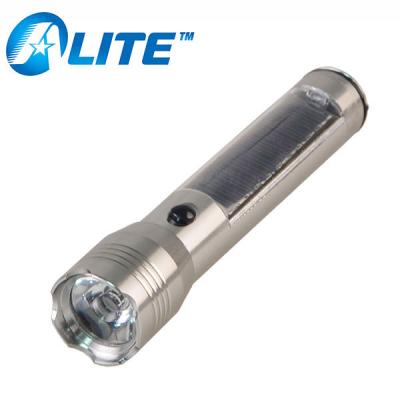 China Emergency 3W LED Solar Power Torch Aluminum Rechargeable USB LED Solar Torch Light for sale