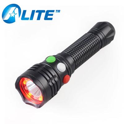 China Camping AAA Or 18650 Emergency Q5 LED Railway White Red Green Red Signal Torch With Magnet Base for sale