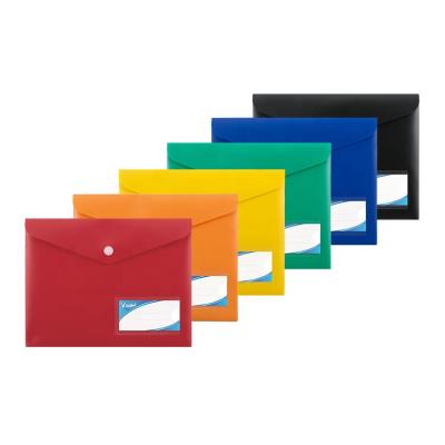 China Premium Quality PP Plastic A5 Document Wallet With Snap Button Closure for sale