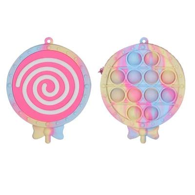 China Wholesale Quick Donut Shape Lollipop Donut Shape Lollipop Toy Relaxation Squeeze Toy Lollipop Donut Popular Worry Relife Shipping Push Bubble Bouncy Purse for sale