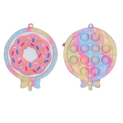 China Worry Relife 2022 Factory Price Latest High Quality Kids Stir Toy Lollipop Donut Shape Cute Stirring Person Coin Purse Wallet Bag for sale