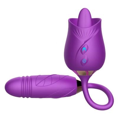 China CHARGEABLE 10 Speed ​​USB Factory Supply Vibrating High Frequency Purple Mounted Tongue Clitorals Licking Vibrator Sex Toys For Woman for sale