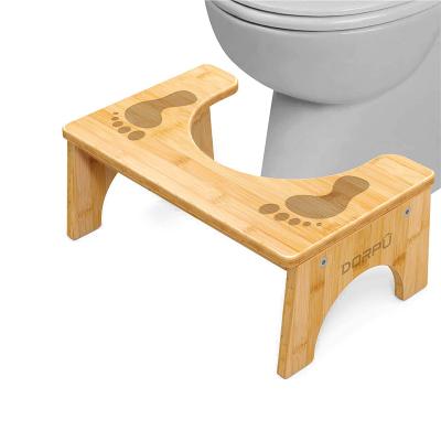 China Good Selling Viable Stool Bamboo Squatty Potty For Adults Comfortable Bathroom Stool For Squatty Posture With Non-slip Mats for sale