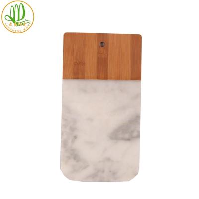 China Sustainable Hot Selling Rectangular Cheese Pizza Serving Boards Marble and Acacia Wood Cutting Board for Kitchen for sale