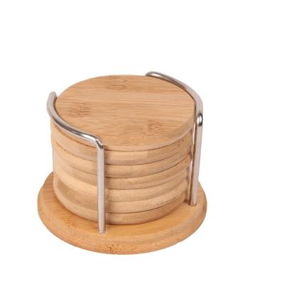 China 100% Eco-Friendly Natural Bamboo Wood Round Customized Table Decorations Coasters Sustainable Non-Slip for sale