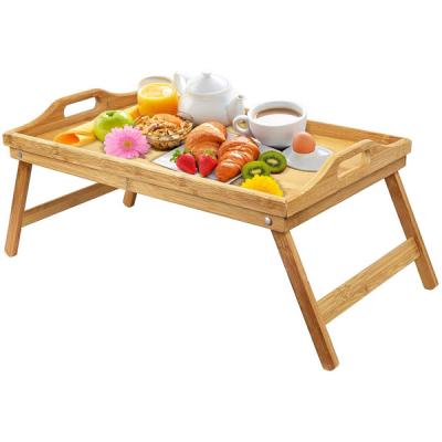 China Home.Restaurant.Bar.Hotel Tray Bed Folding Laptop Wholesale Multifunctional Foldable Bamboo Wooden Serving Table for Kitchen for sale