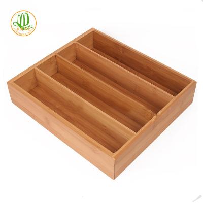 China Sustainable Newcomer Customized Multifunctional Bamboo Wood 4 Place Food Drawer For Kitchen for sale