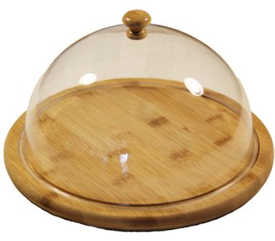 China Wholesale Round Bamboo Tray With Glass Cover from Home.Restaurant.Bar.Hotel for sale