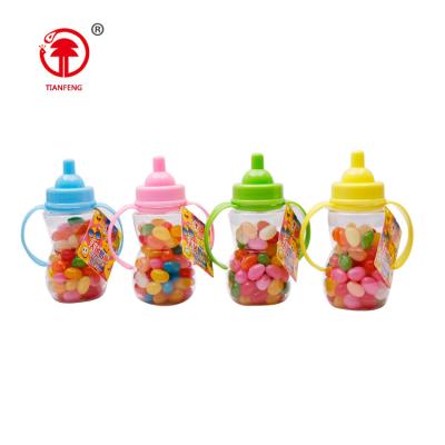 China Mixed Candy Baby Jelly Bean Natural Hard Soft Jelly Bean In 9*9 Baby Nipple Feeder Bottle for sale