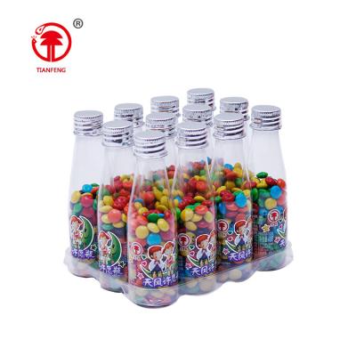 China Natural Sweet Flavor Multicolor Chocolate Bean Chocolate Flavor Beans With Wishing Bottle 40 Grams for sale