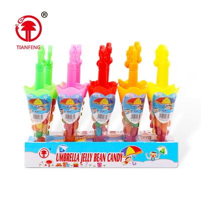 China Mini normal tianfeng umbrella jelly bean preparation color jelly bean toy candy in umbrella shaped bottle for sale