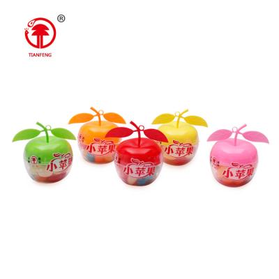 China Product Natural Sweet Apple Shaped Colorful Gel Candy Apple Gummy Apple In Big Bottle for sale