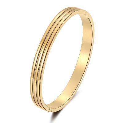 China FASHIONABLE stackable banglebracelet wedding brand bracelet has high polished to prevent allergy fine workmanship jewelry gift bracelet for sale