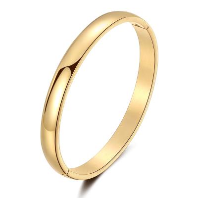 China FASHIONABLE Bangle Bracelet Stainless Steel Smooth Polished Finish Grooved 7