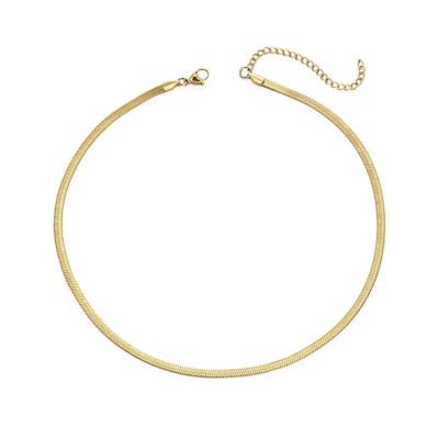 China Snake Necklace Snake Chain Necklace 18K Gold Choker Link Necklace Fashion Jewelry for sale