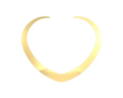 China Heart Necklaces Women's Necklace Design Wide Open Choker Jewelry Choker Necklace Polished 18K Gold Plated for sale