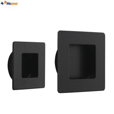 China 40mm/50mm/70mm Modern Black Square Furniture Cabinet Drawer Door Flush Handles Pull for sale