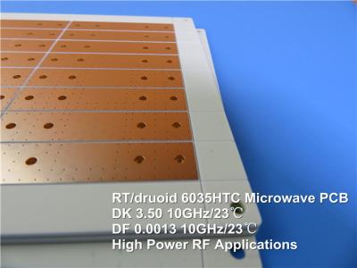 China RT/duroid 6035HTC Double Sided high frequency rigid PCB with 1oz Copper and Immersion Gold for RF/Microwave for sale