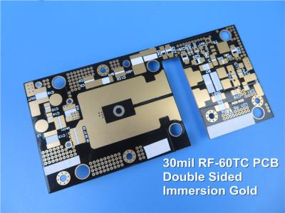 China RF-60TC PCB 2-layer 5mil with ENIG | 1oz Cu weight for sale