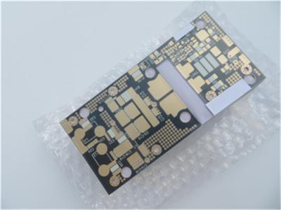 中国 F4BTMS265 高周波PCB 0.8mm 基板 1オンス 浸水金と黒の溶接マスクの銅 販売のため