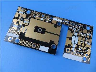 Κίνα Πλαισιωμένο διπλάσιο PCB RF που στηρίζεται σε 30mil RF-60TC με το μαύρο χρυσό βύθισης επιστρώματος μασκών ύλης συγκολλήσεως για τους ενισχυτές υψηλής δύναμης. προς πώληση