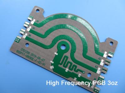 China PTFE PCB Board Built On 1.5mm PTFE Plate with 3oz Copper and Immersion Silver Pads for Power Amplifier for sale