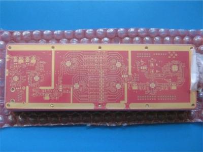 中国 赤いはんだのマスクおよび液浸の金が付いている雑種の10層PCBロジャースRO4350 6.6mil+FR4雑種PCB 販売のため