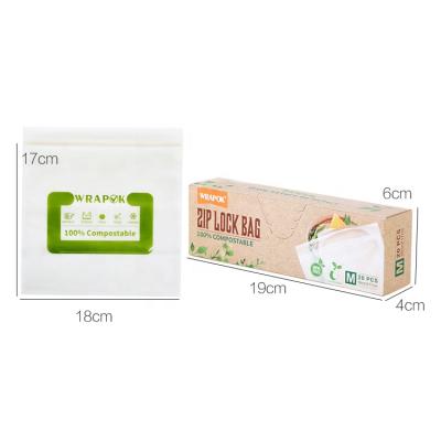 China Bolsa Eco Cornstarch Biodegradable Plastic Free Compostable Ziplock Bag for sale