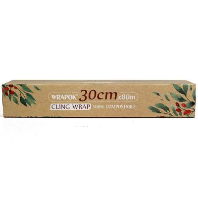 China Eco Household Moisture Proof Organic Biodegradable Compostable PLA Cling Film Wraps for sale