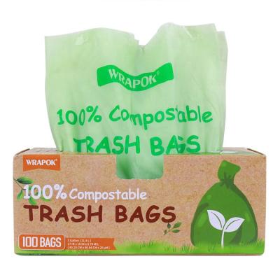 China Household Products Organic Compostable PLA Waste Eco Cornstarch Biodegradable Garbage Bags for sale