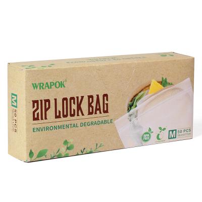 China BIODEGRADABLE Resealable Cornstarch Made Total Biodegradable Clear Food Packaging Bag for sale